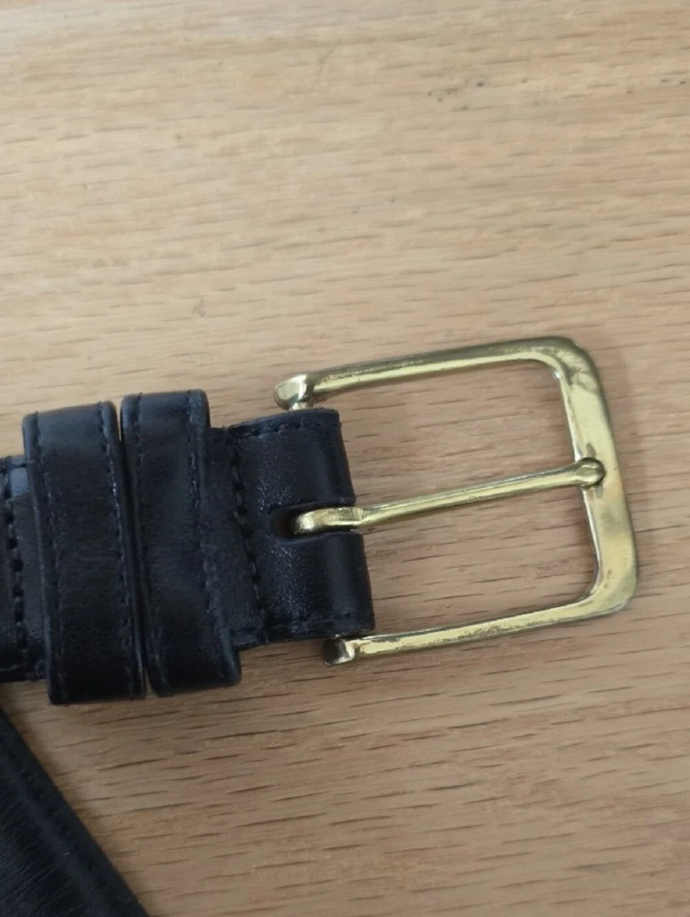 Coach Black Leather Belt with Gold Buckle